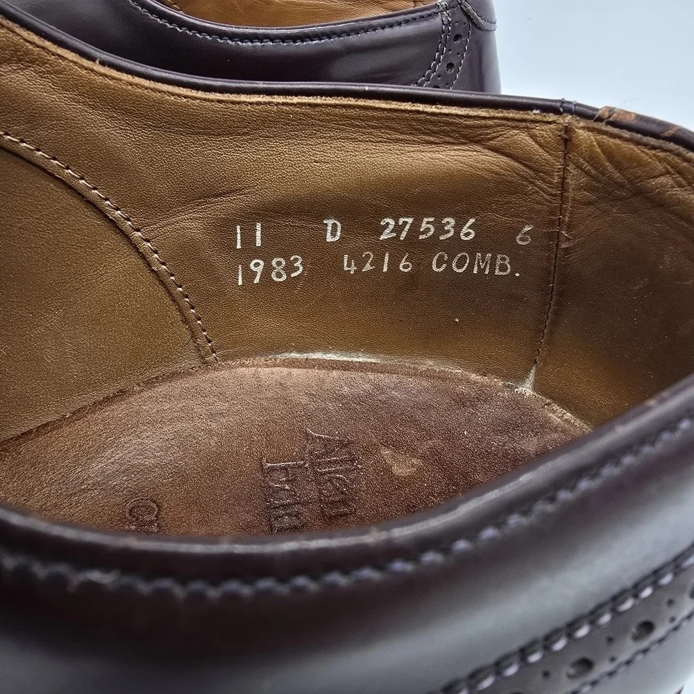 Allen Edmonds Dress Shoe Men's 11 D Chester Wingtip Oxford Burgundy Lace Up